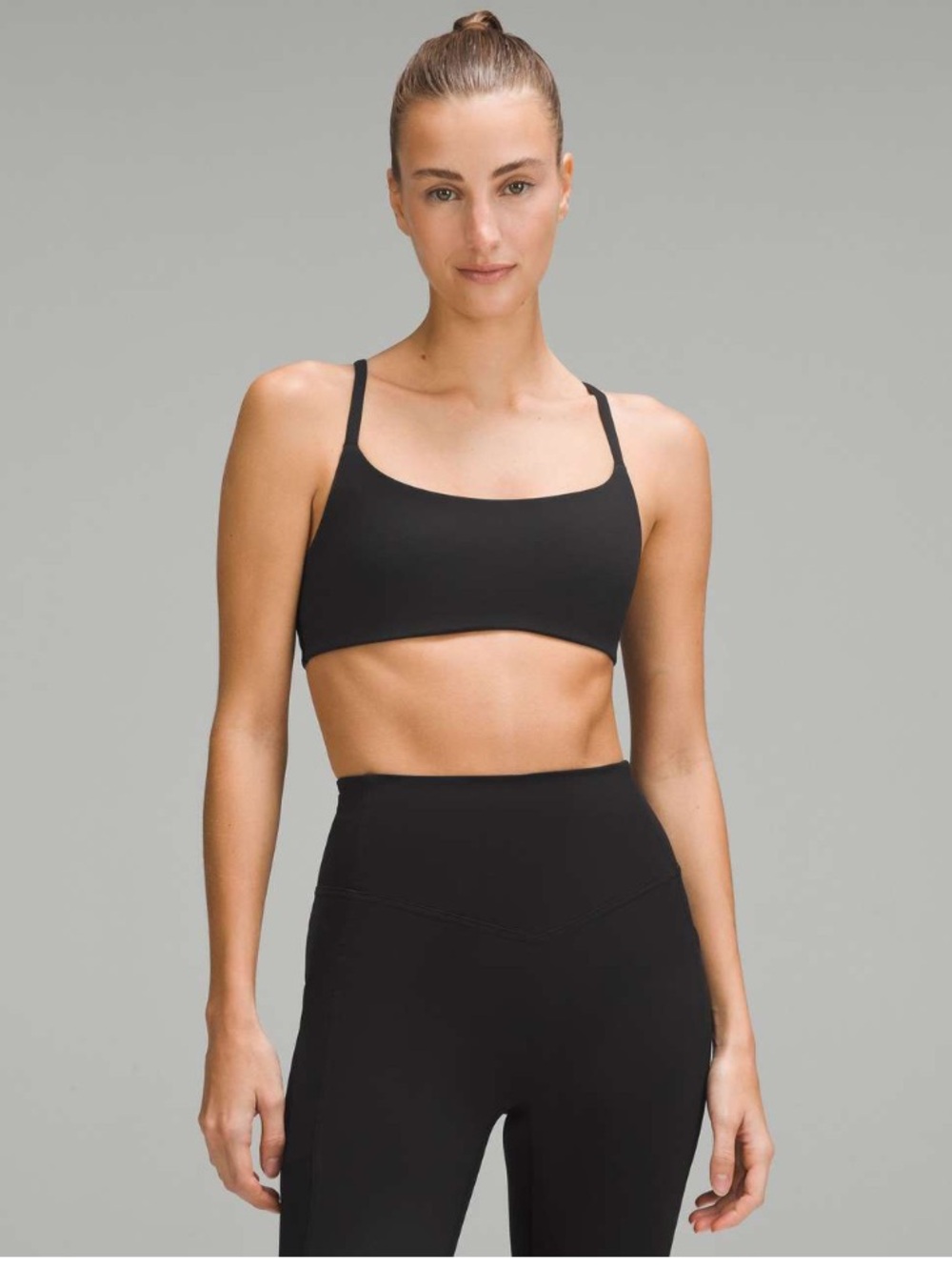 Lululemon Wunder Train Strappy Racer Bra *Light Support, A/B Cup Black Sz 6 Sm